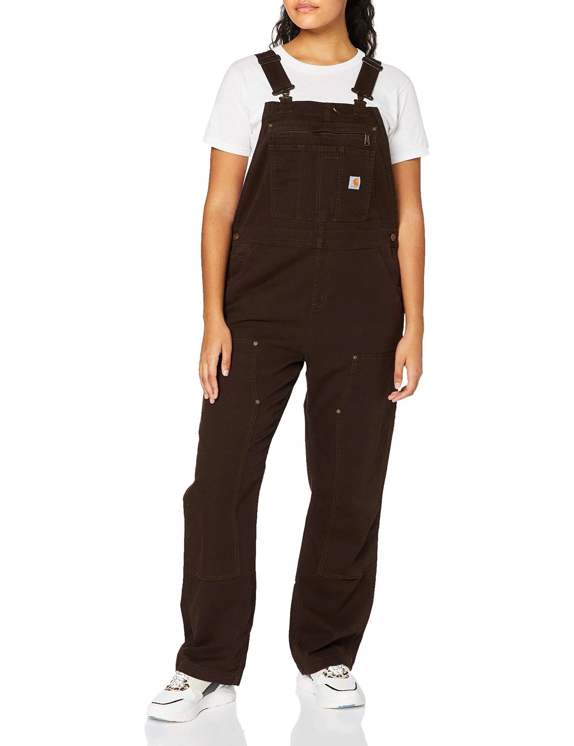 Carhartt Crawford Double Front Bib Overalls, Women's Dark Brown