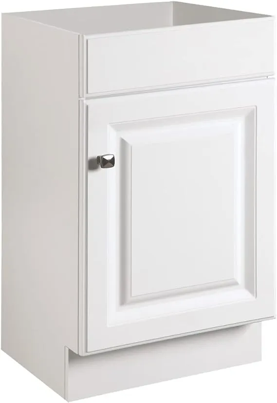 Design House 597112 Wyndham Unassembled Bathroom Vanity Cabinet Without Top, 18 x 16/1 Door, White