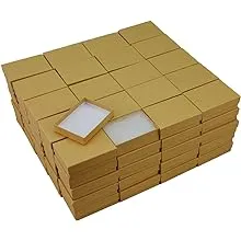 JewelrySupply Kraft Cotton Filled Jewelry Box #32 (Case of 100)