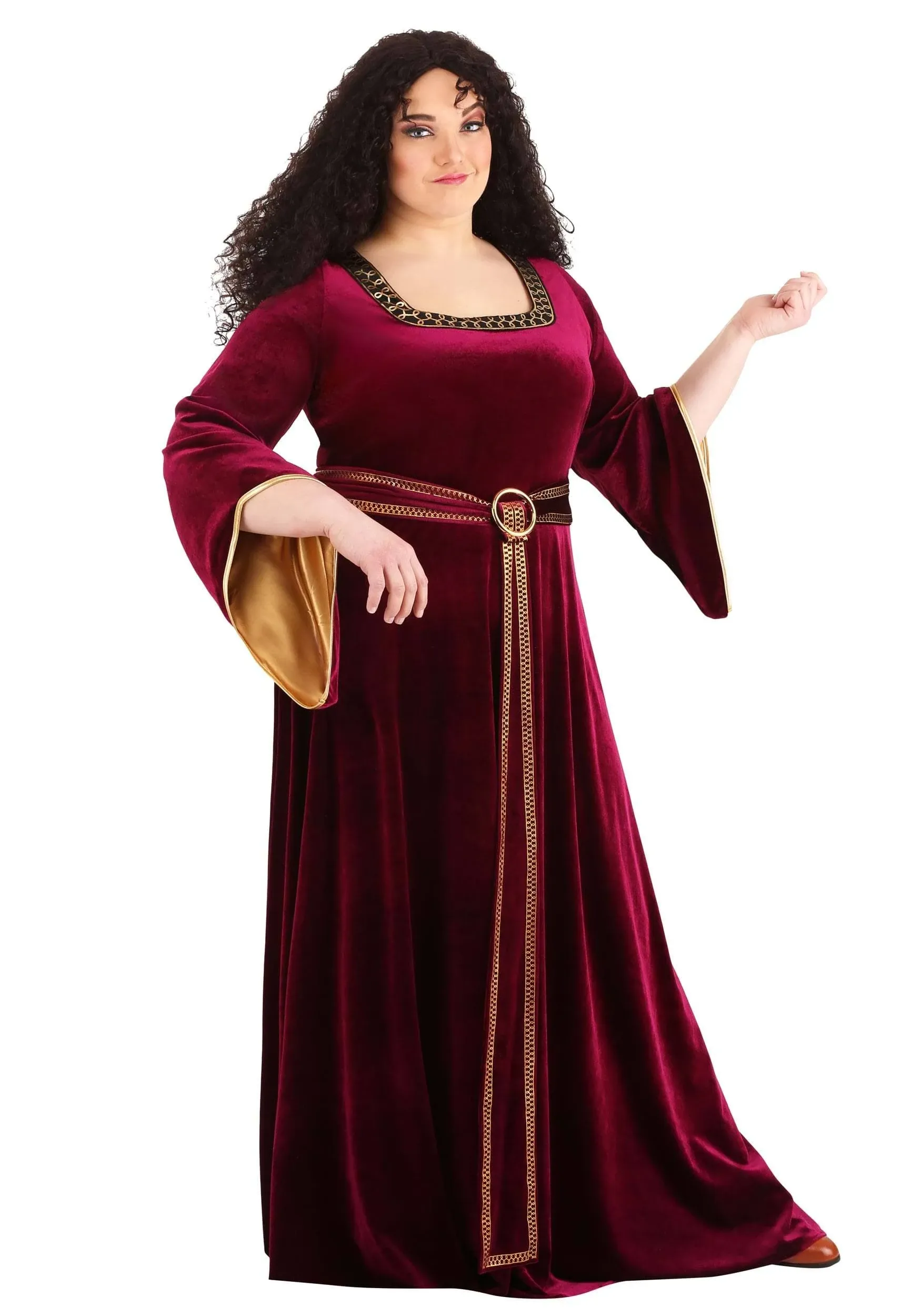 Plus Size Tangled Mother Gothel Costume | Adult | Womens | 4X | Black/Orange/Red | Fun Costumes