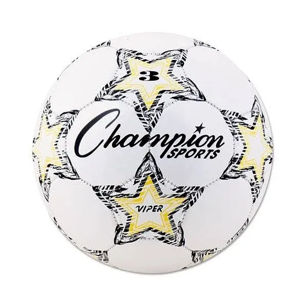 Champion Sports Viper Soccer Ball, Yellow/White, Size 3