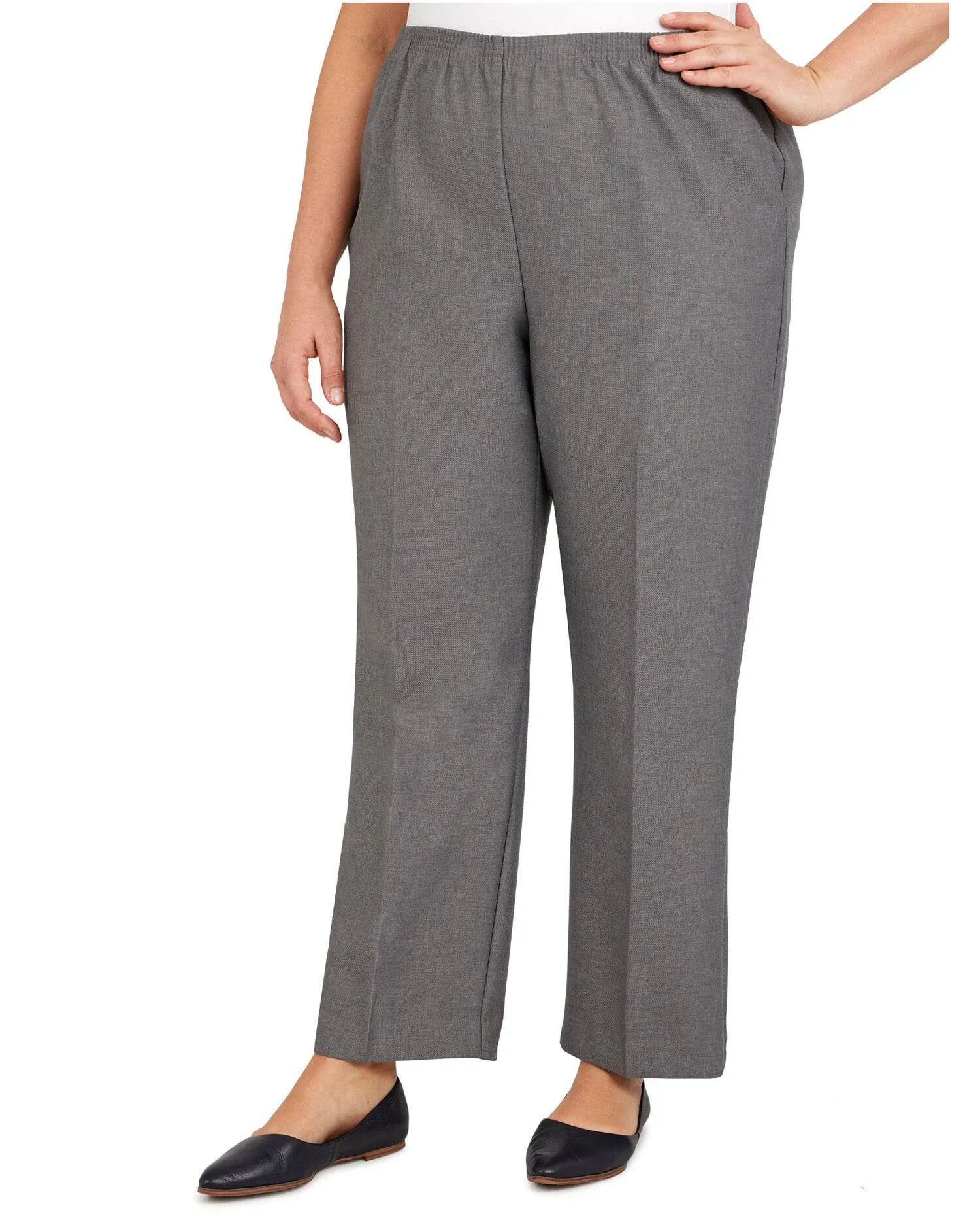 Alfred Dunner All Around Elastic Waist Polyester Short Petite Pants - Pull-On Style