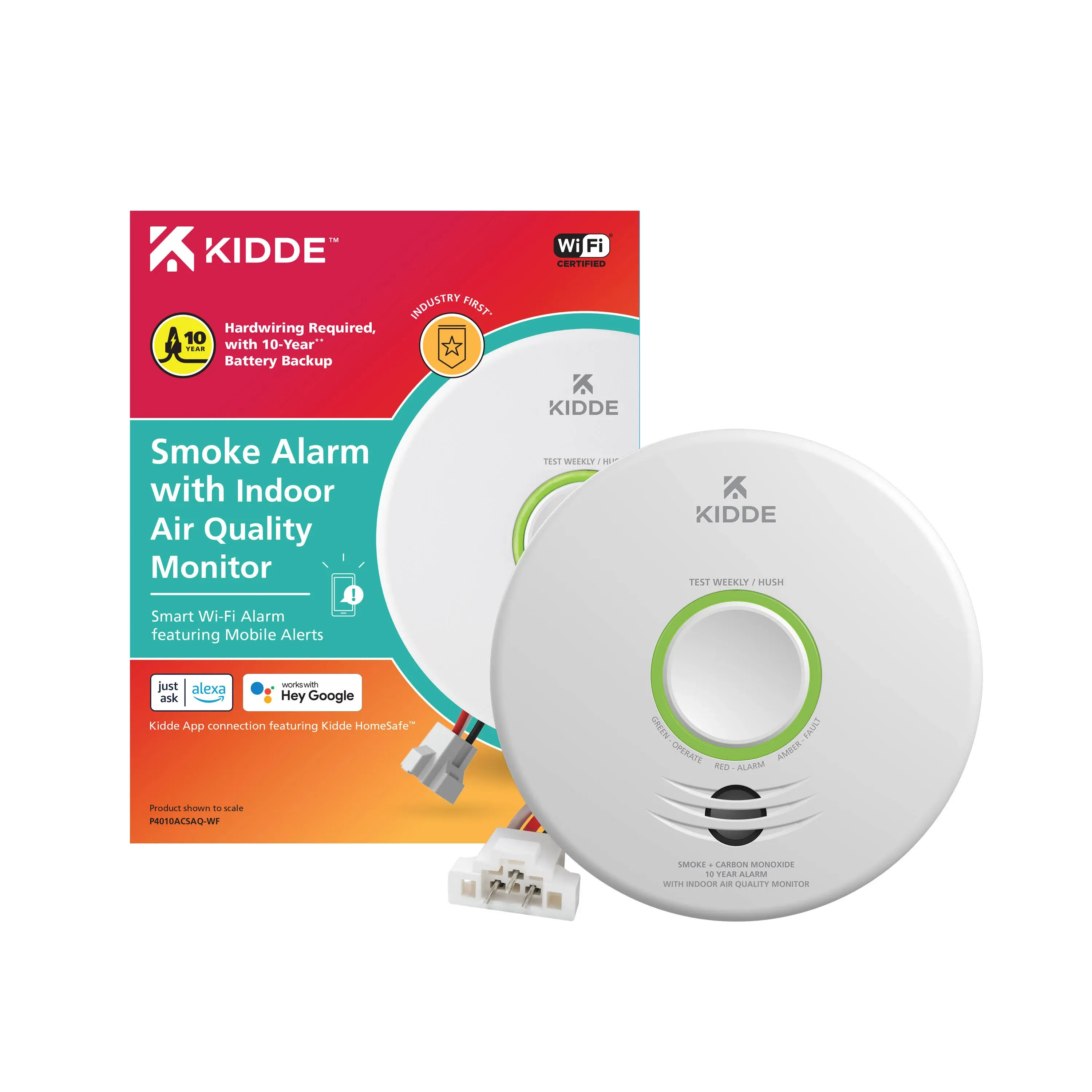 Kidde Detector de humo inteligente WiFi dispositivo compatible con Alexa