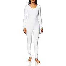 Capezio Women's Team Basic Long Sleeve Unitard, White, Medium