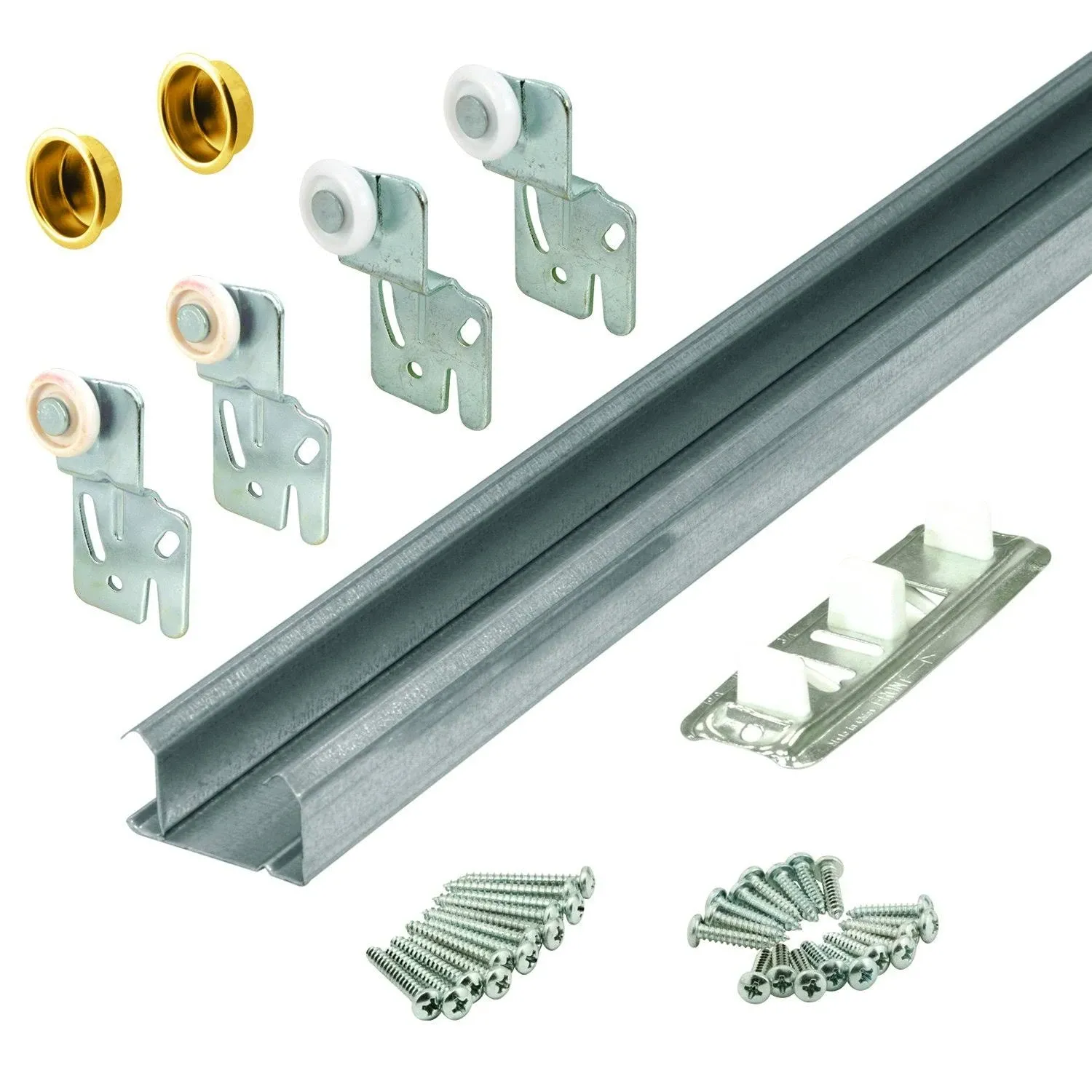 Slide-Co 161791 Bi-Pass Closet Track Kit 2 Door Hardware Pack 48&amp;quot Home