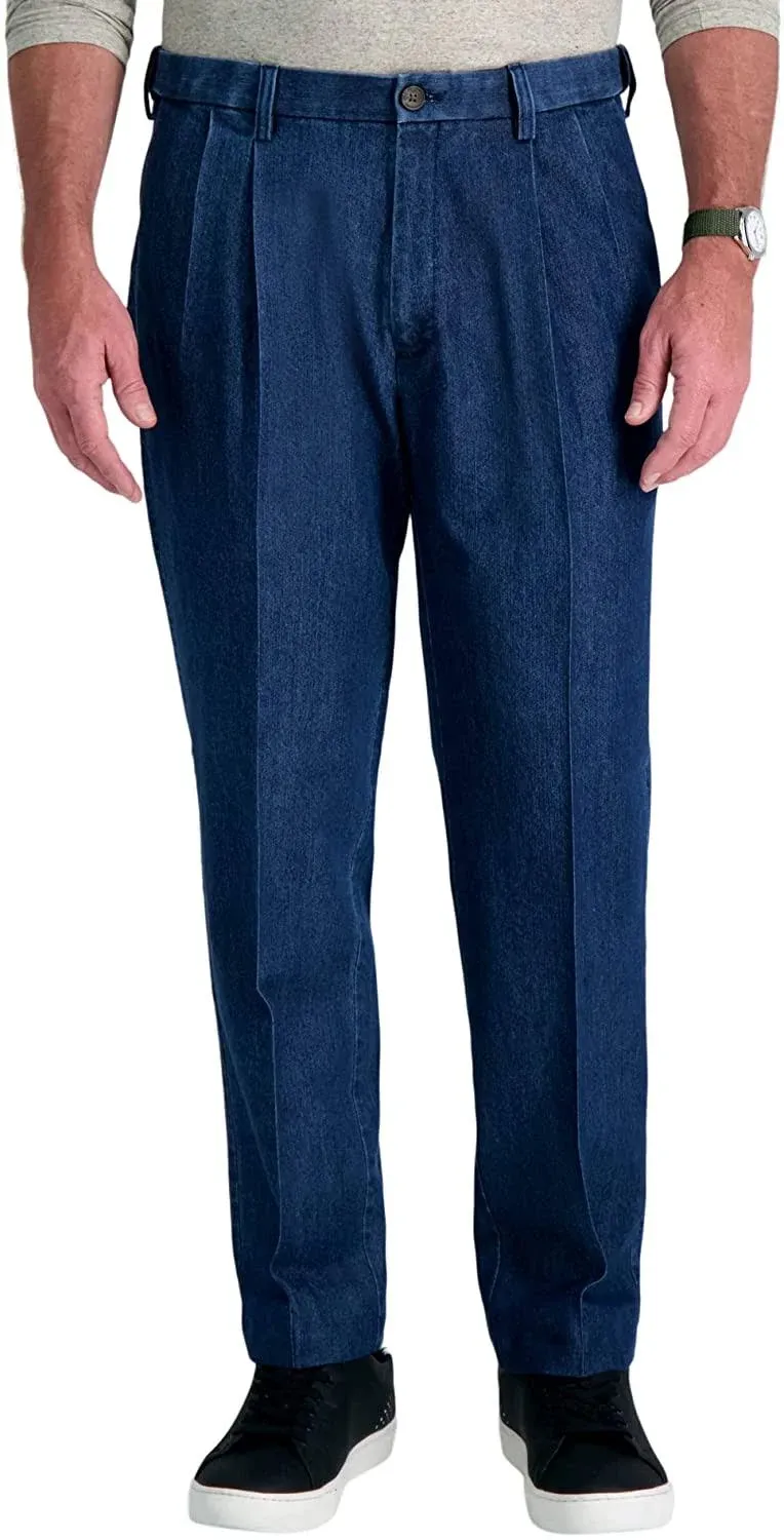 Haggar Men's Pleat & Flat Front Denim - Regular and Big & Tall Sizes