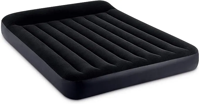 Intex Dura Beam Pillow Rest Classic Airbed Mattress with Built-in Pump, Queen