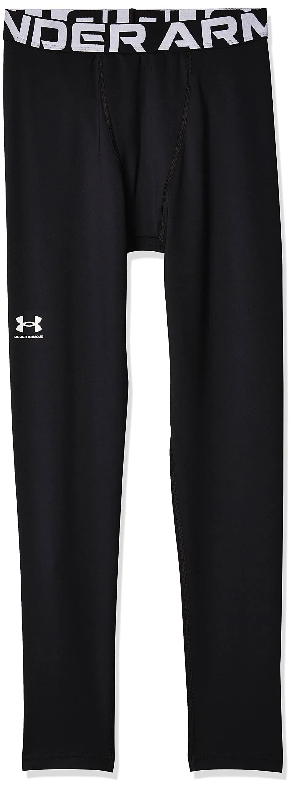 Under Armour Boys' ColdGear Armour Leggings, XL, White/Black