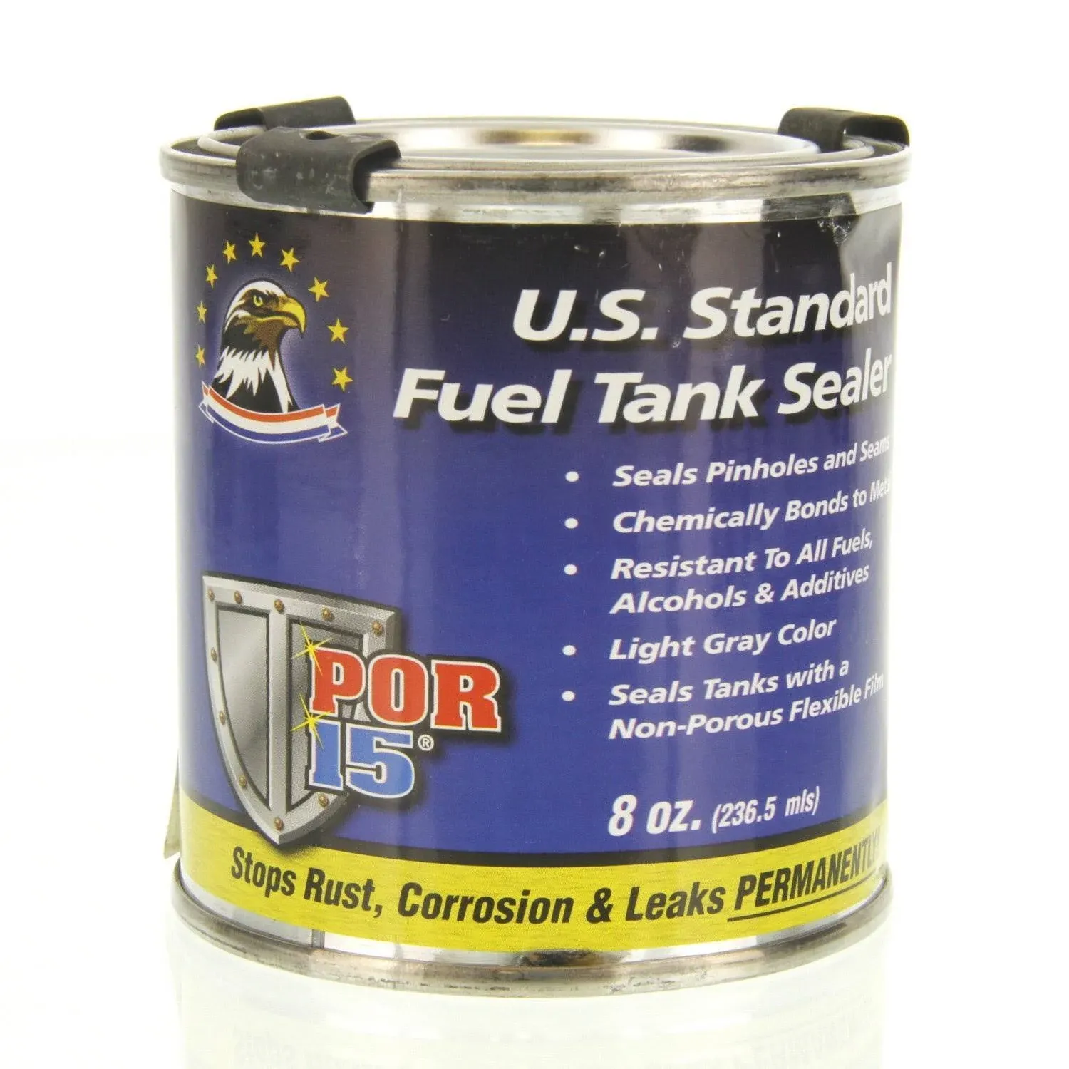 POR-15 49201 Fuel Tank Sealer, 1 gal Can, Semi-Transparent Silver, 250 to 450 sq-ft/gal Coverage, 96 hr Curing