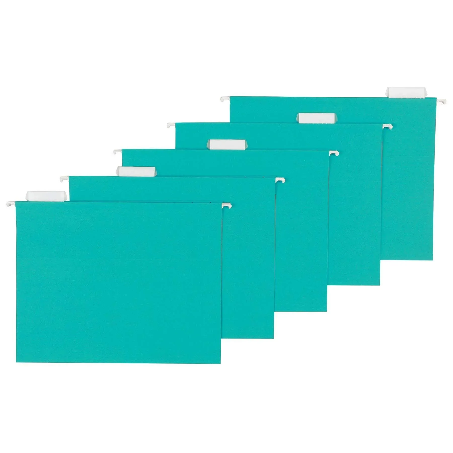 Basics Hanging File Folders, Letter Size, Aqua, 25-Pack