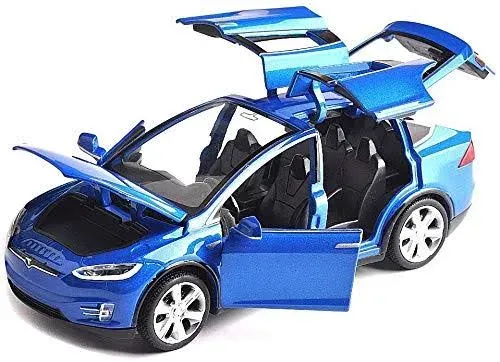 1:32 Alloy Tesla X90 Car Model Pull Back Electronic Toys with Lights and Music, Diecast Car Toy Compatible for Tesla Model X, for Tesla Lovers Collection (Black)