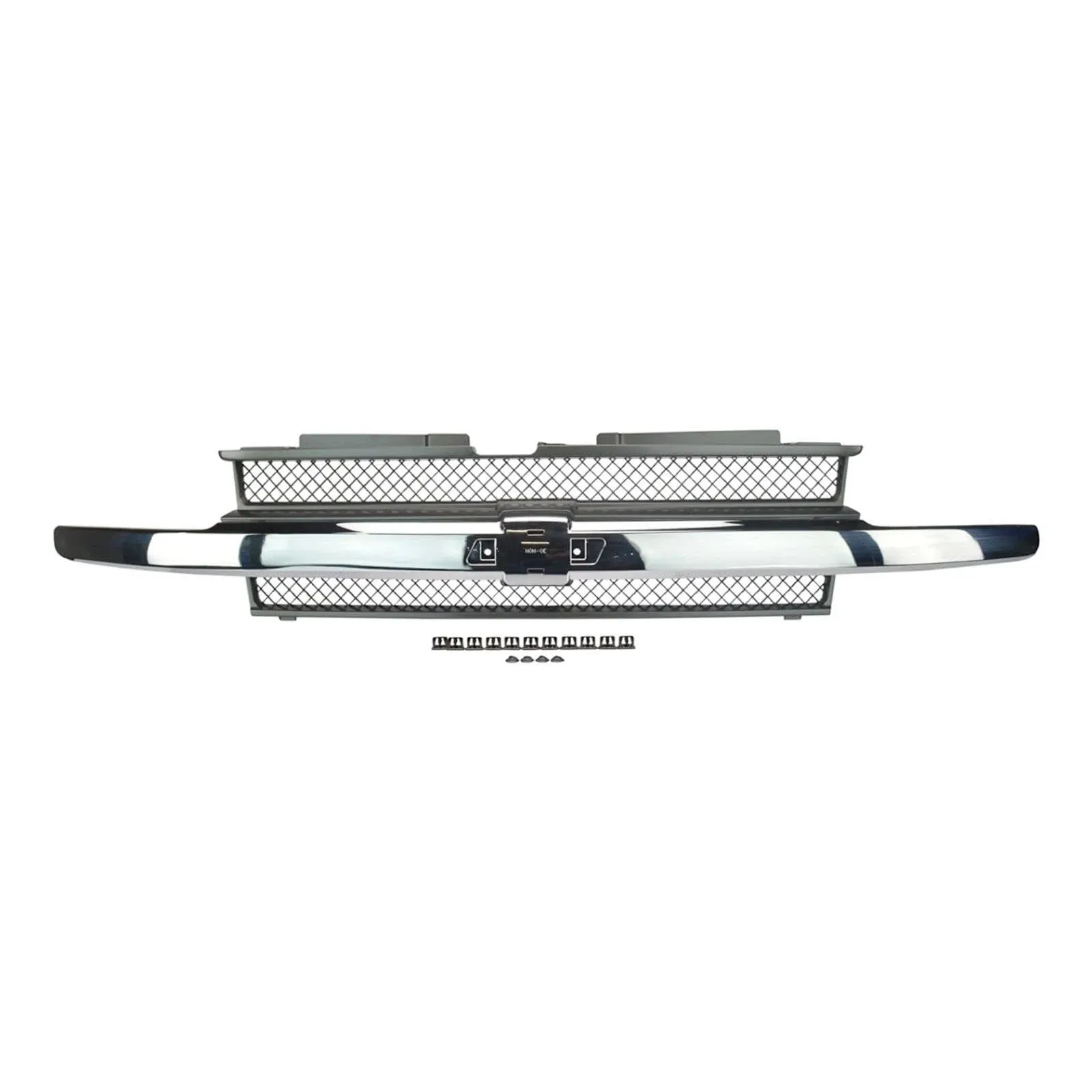 Grille Grill w/ Chrome Center Bar Kit Set NEW for Chevy Trailblazer