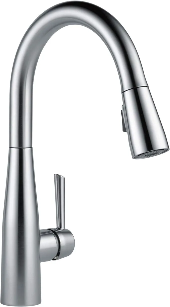 Delta Essa Arctic Stainless Single Handle Pull-down Kitchen Faucet with Deck PlateDelta Essa Arctic Stainless Single Handle Pull-down Kitchen Faucet with Deck Plate