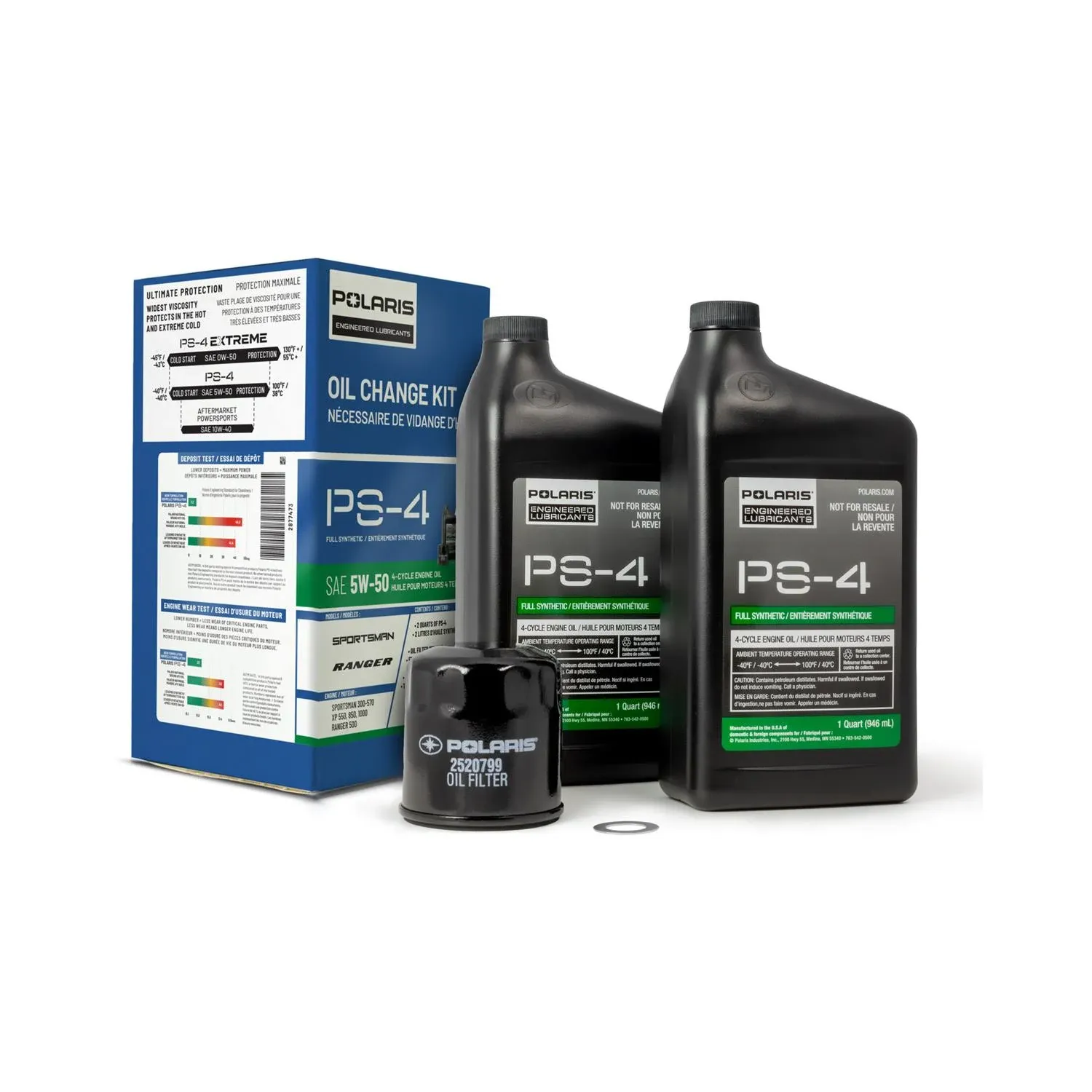 Polaris PS-4 5w-50 Full Synthetic Oil Change Kit