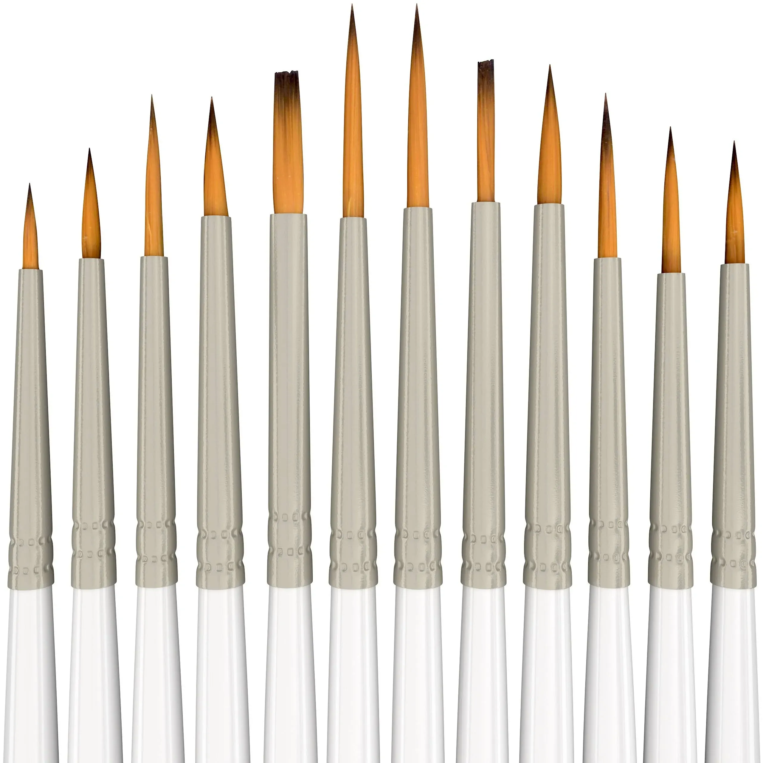 Paint Brush Set - 12 Miniature Brushes for Fine Detailing & Art Painting - Acrylic, Watercolor, Gouache, Oil - Models