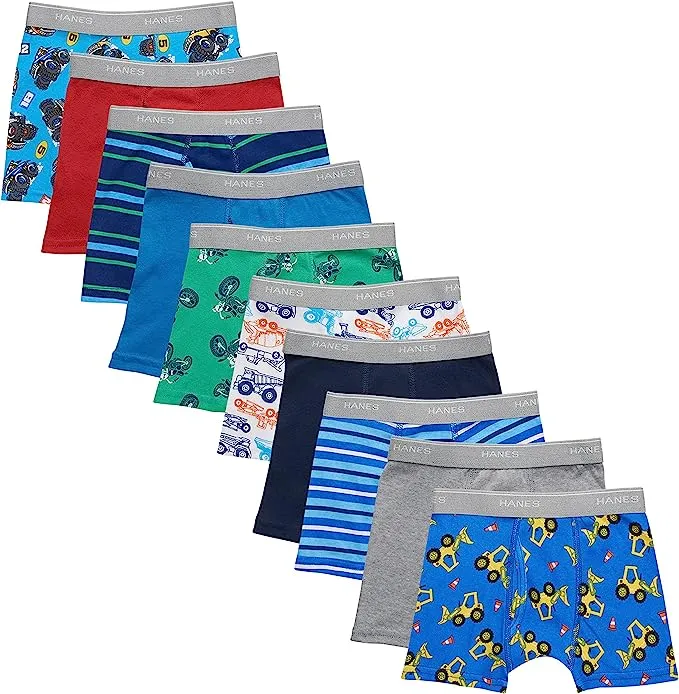 Hanes Boys' and Toddler Underwear, Comfort Flex Waistband Boxer Briefs, Multiple Packs Available