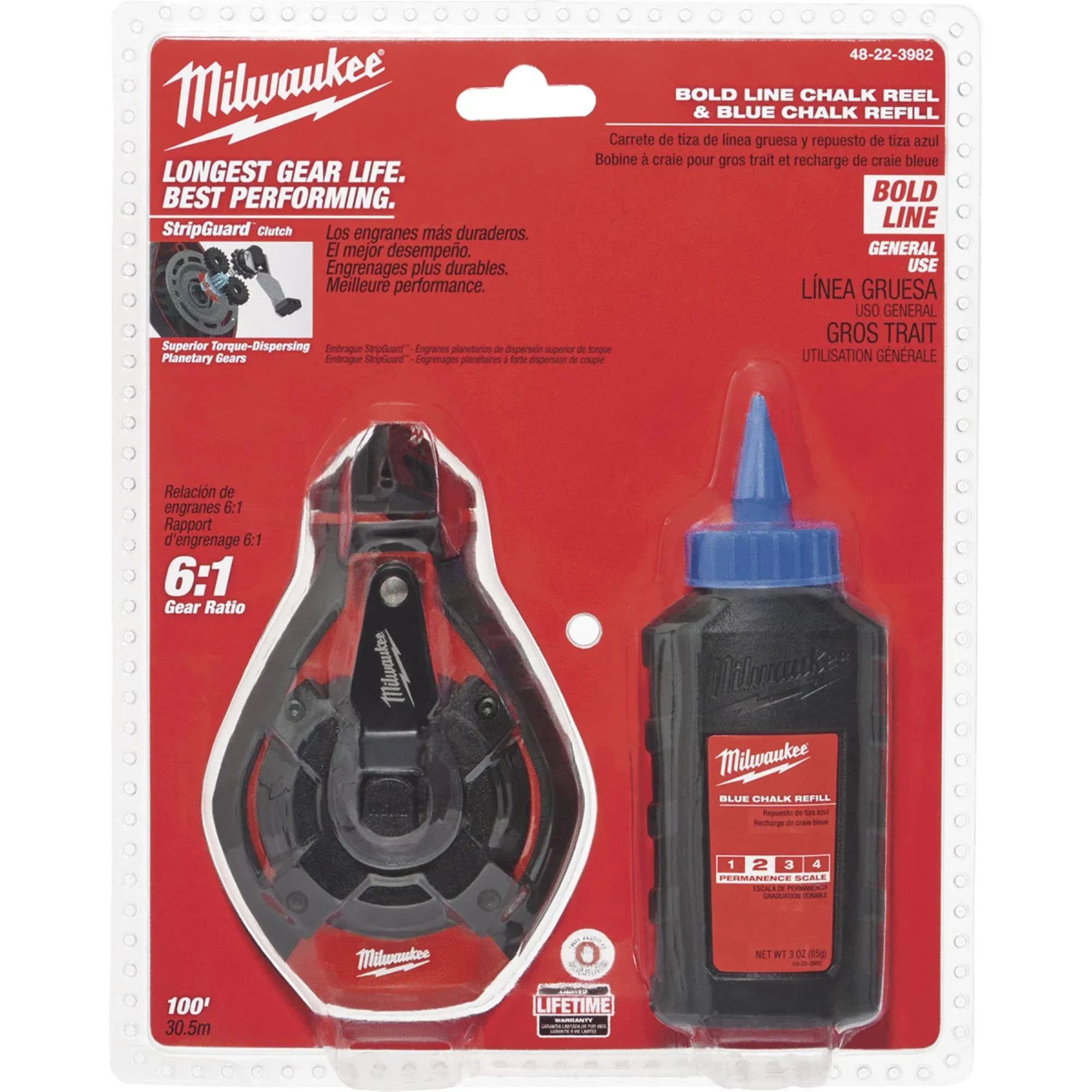 Milwaukee 48-22-3982 100 Ft. Bold Line Chalk Reel