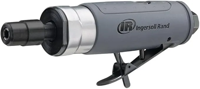 Ingersoll Rand 308B Air Straight Die Grinder, 1/4", 25,000 RPM, 0.33 HP, Ball Bearing Construction, Safety Lock, Composite Housing, Lightweight Power Tool, Gray