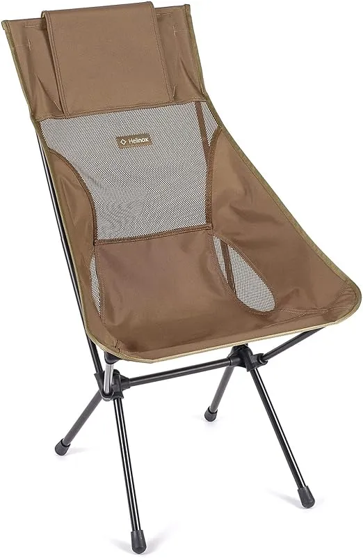 Helinox Sunset Chair Lightweight, High-Back, Compact, Collapsible Camping Chair, Black, with Pockets