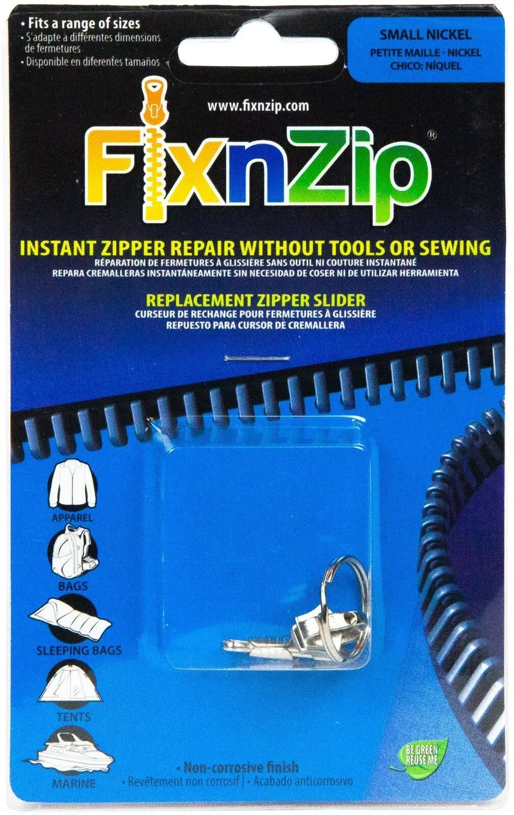 Fixnzip Zipper Repair Small Nickel