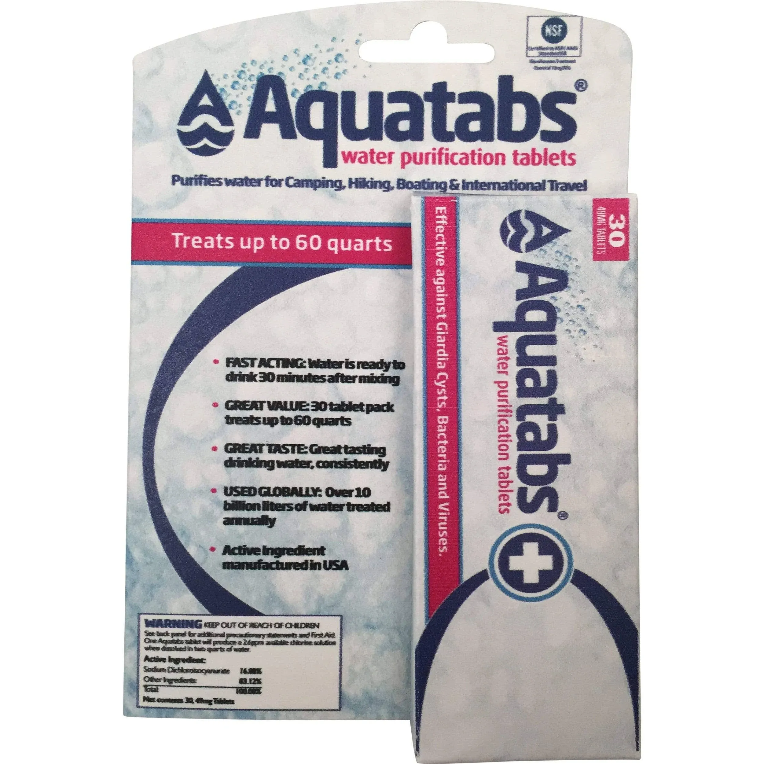 MSR Aquatabs Water Purficiation Tablets - 30 count