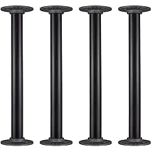 Muzik 4 Pack Industrial Pipe Table Leg Set, Iron Base Legs for Coffee & End Tables, Desks, Nightstand - Custom Vintage Tables An