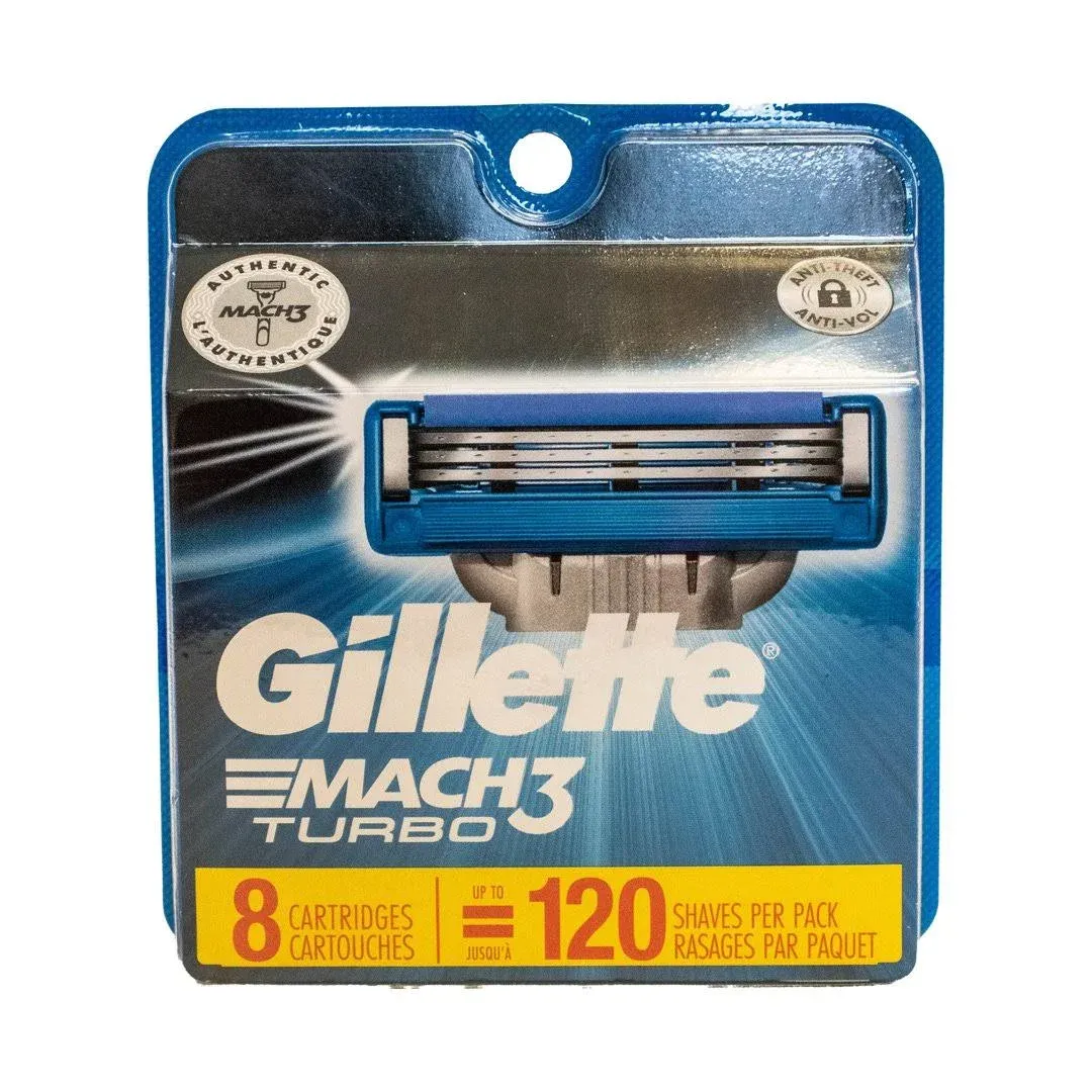 Gillette Mach3 Turbo Men's Razor Blades - 8 Refills