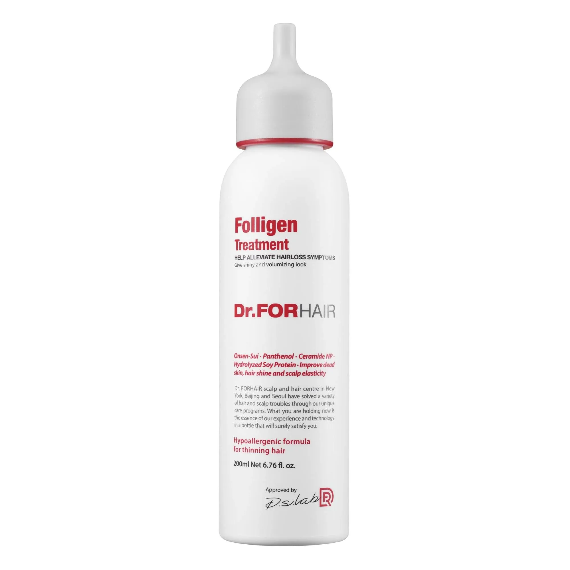 Dr.FORHAIR Folligen Treatment 6.76 fl oz 200 ml For Relieving Thinning Hair Care Shiny Increase Volume Strength Thickening Root Enhancer Paraben Silicone Sulfates FREE