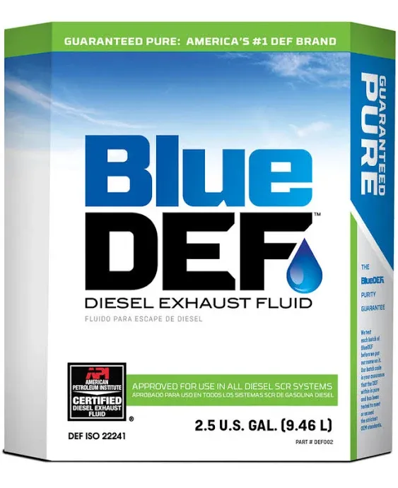 BlueDEF Diesel Exhaust Fluid Synthetic Urea Deionized Water 2.5 Gallon (5 Pack)