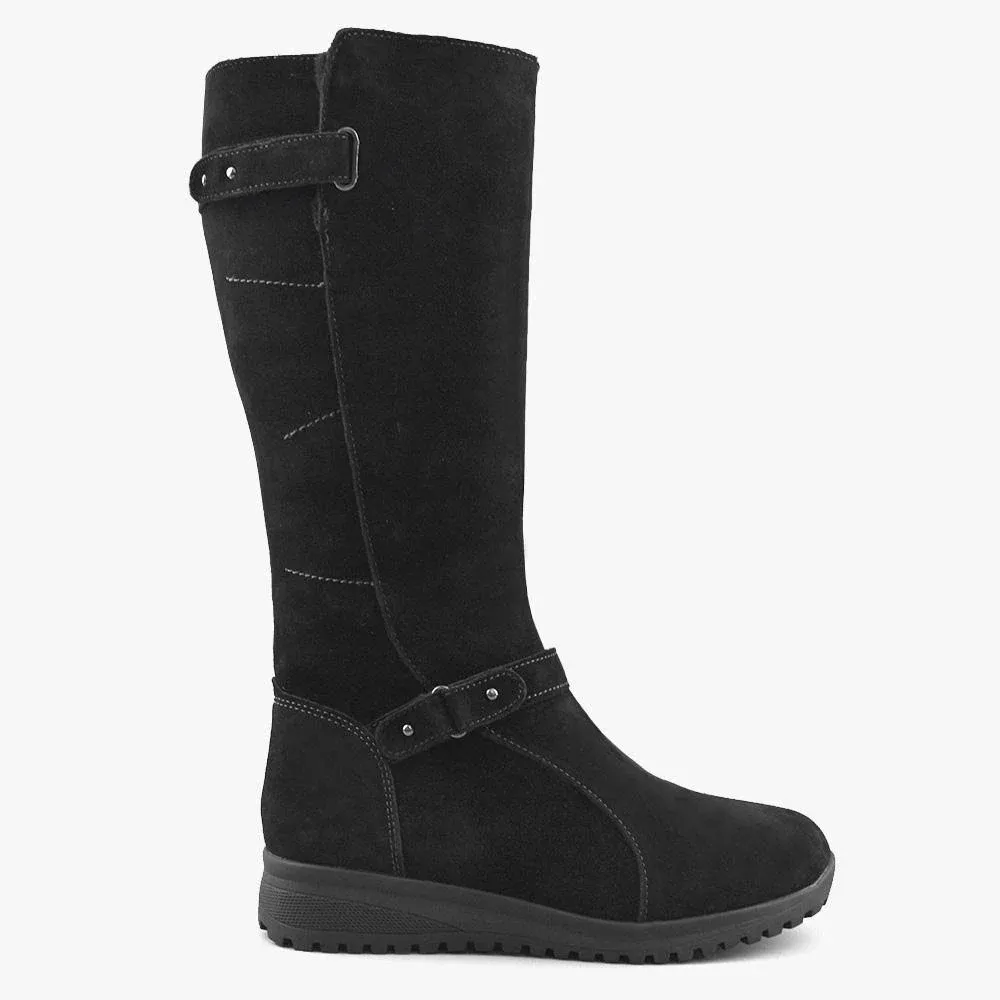 Comfy Moda Women's Waterproof Wool Lined Suede Winter Boots Leslie