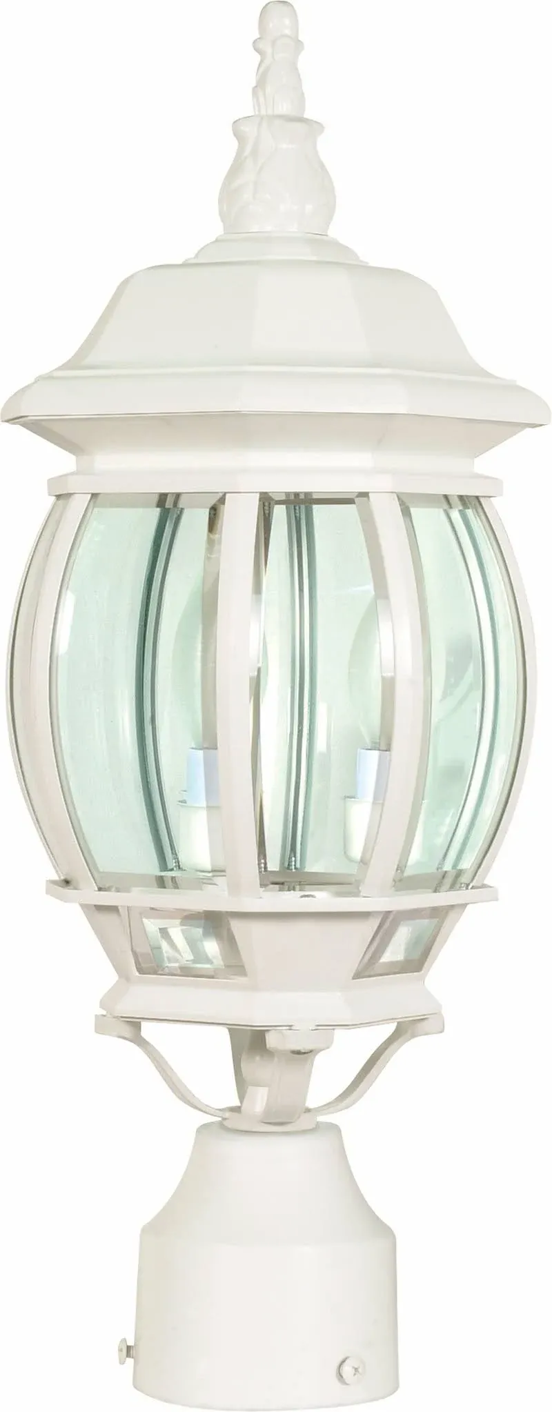 Satco Lighting 60-897: Central Park - 3 Light 21&quot; Post Lantern w/ Clear Beveled Glass