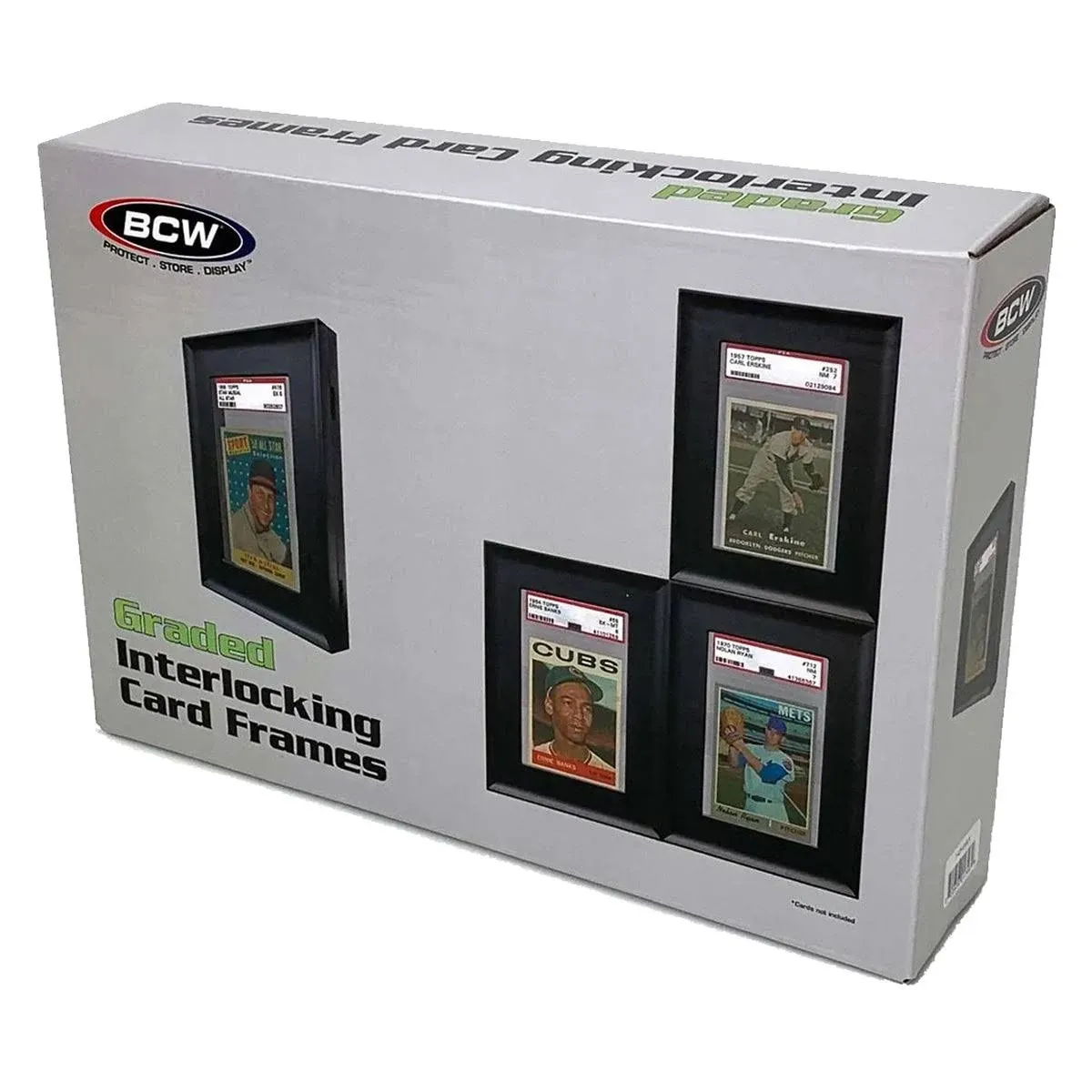 Pack of 4 BCW Black Wall Mountable Interlocking Graded Trading Card Frames