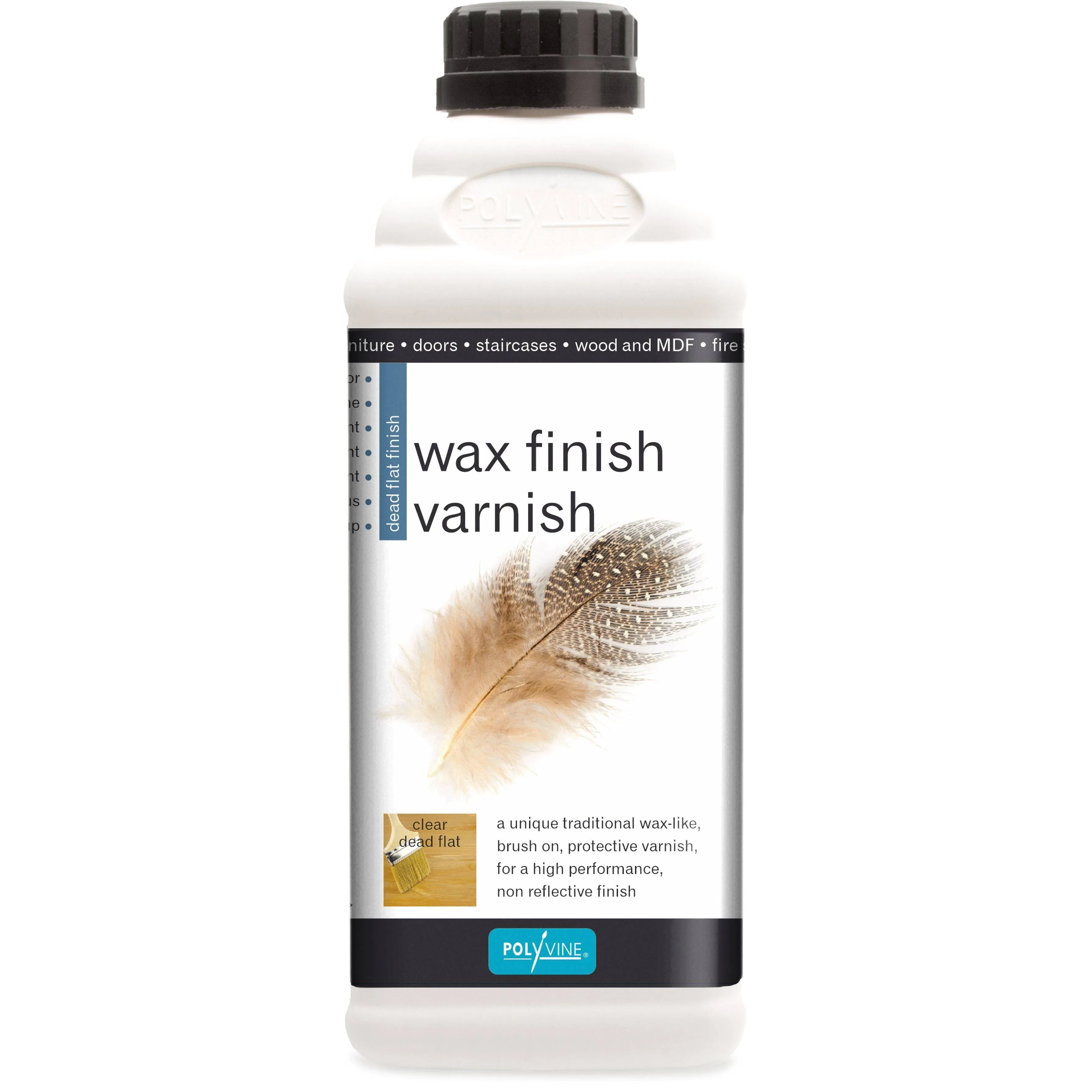 Polyvine 5030777000618 Varnish, 500ML, Clear Dead Flat 500ml