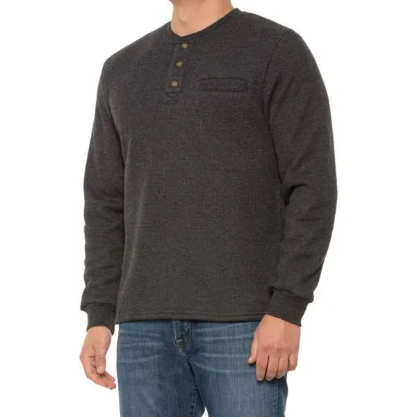 Coleman Men&#039;s Sherpa Lined Waffle Henley - Medium - Black Heather