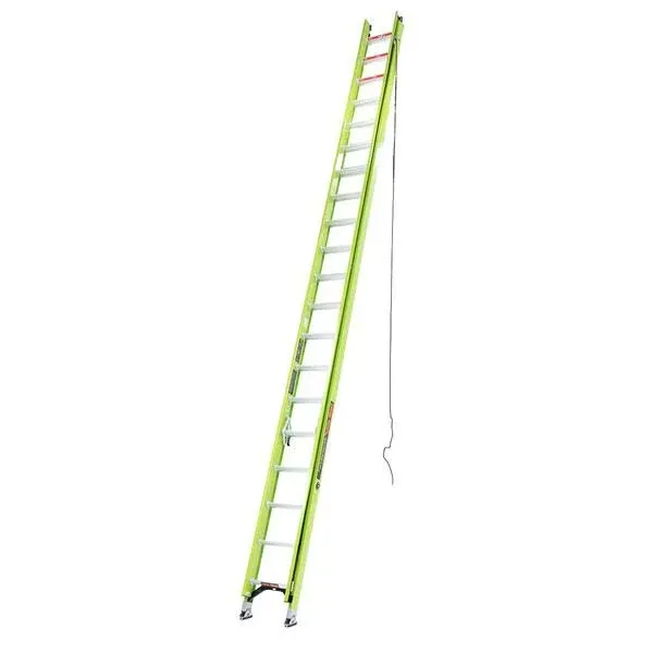 "Little Giant HyperLite 40' Type 1A Green Fiberglass Extension Ladder 17740 - 300 lb. Capacity"