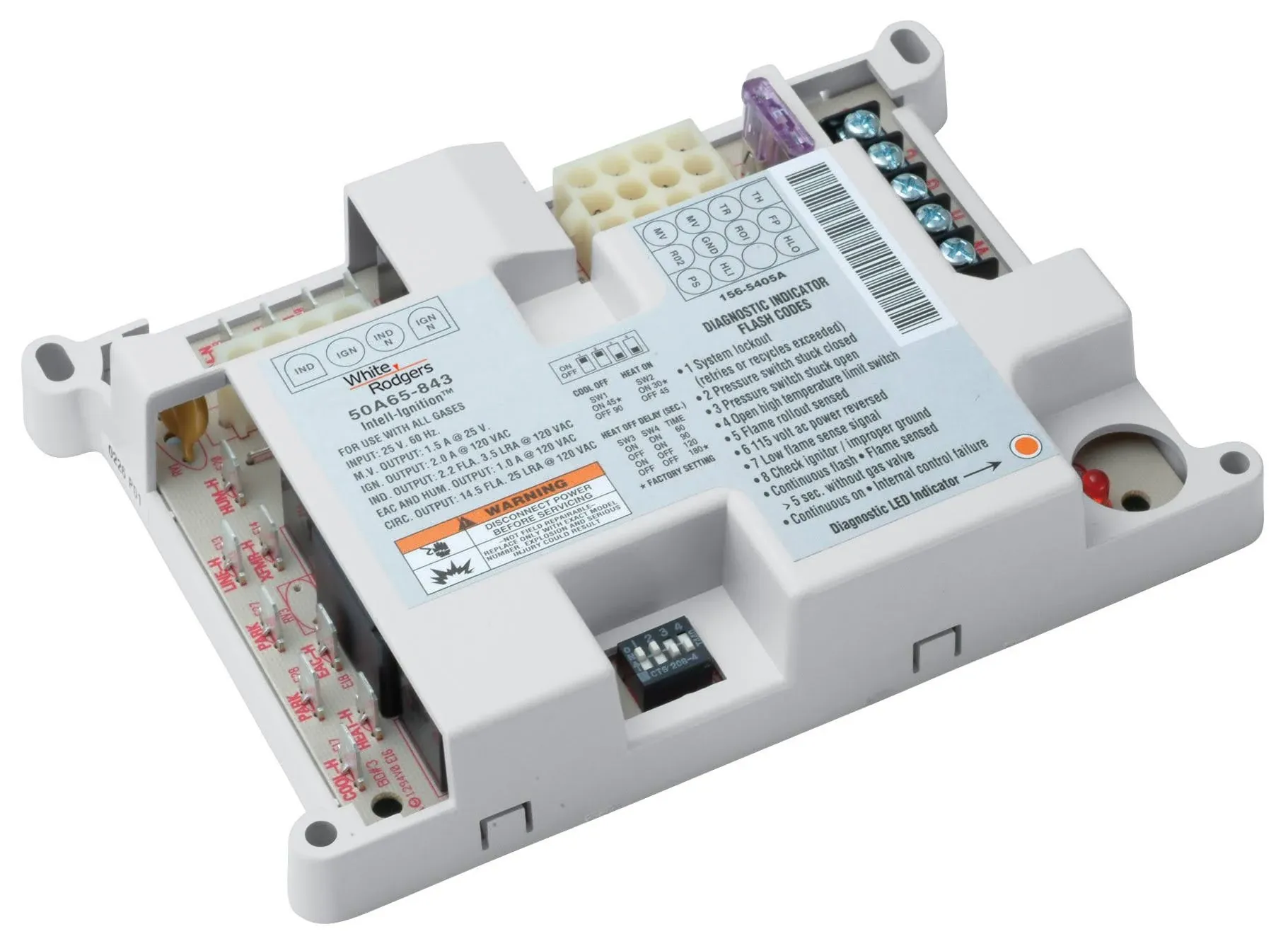 White-Rodgers New 50A65-843 Universal Nitride Integrated Ignition Control, Size: Standard