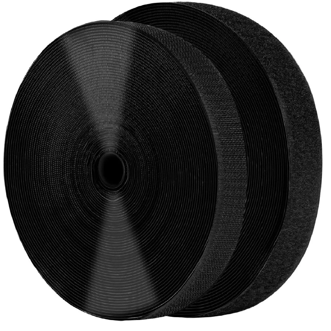 1 Inch X 82 Feet Black Self Adhesive Hook and Loop Tape Sticky Back Roll, Nylon 