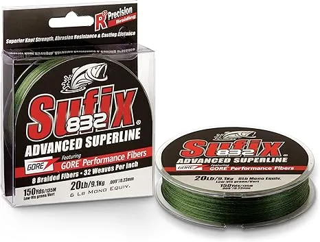 Sufix 832 Advanced Superline Braid - 6lb - Low-Vis Green...