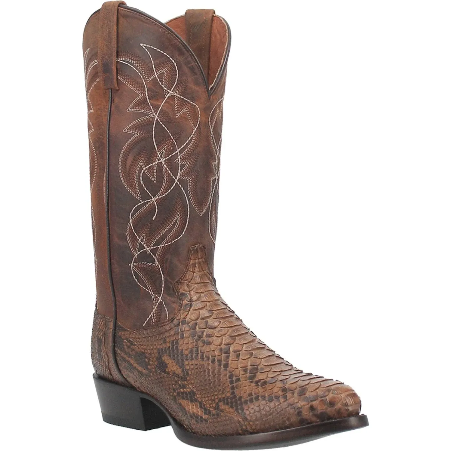 Dan Post Boots Manning Python Round Toe Cowboy  Mens Brown Dress Boots DP3037