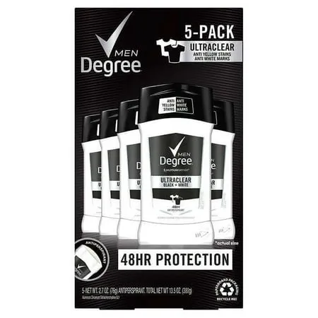 Degree Men UltraClear Black White Antiperspirant Deodorant, 2.7 oz, Twin Pack