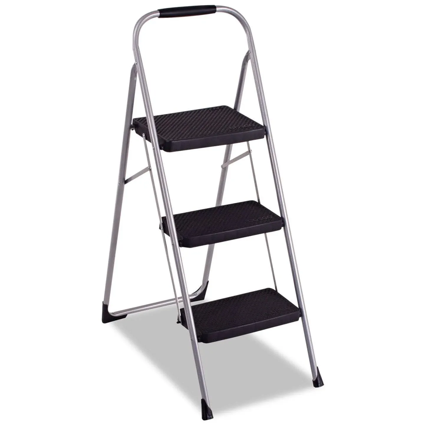 Cosco 3-Step Big Step Folding Stool - 200 lb Capacity, Light Gray