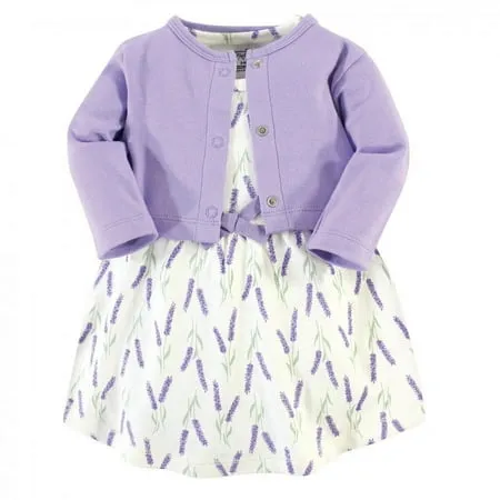 Touched by Nature Organic Cotton Dress and Cardigan Lavender / 2 Toddler