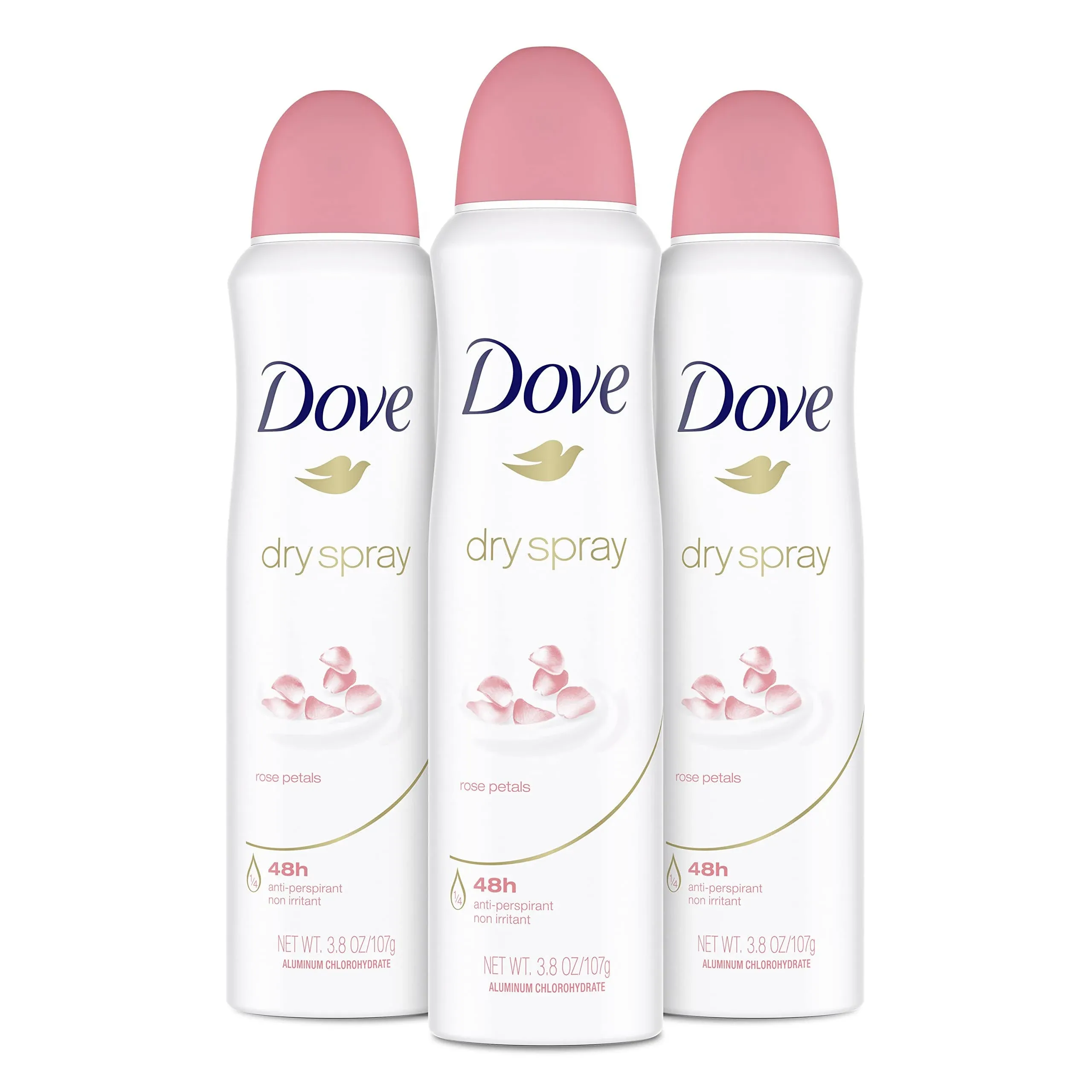 Dove Antiperspirant Deodorant Rose Petals, 3.8 oz, Pack of 3