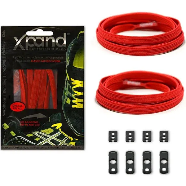 Xpand No Tie Shoelaces System with Elastic Laces - One Size Fits All Adult and