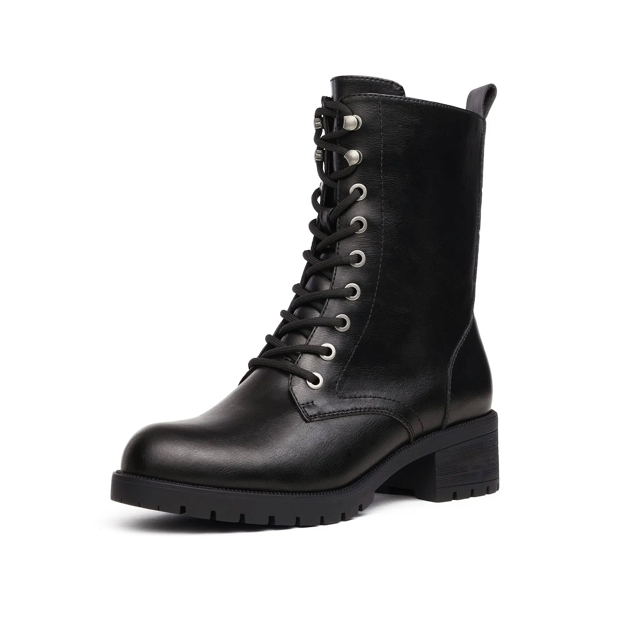 DREAM PAIRS Lace-up Combat Boots Mid-calf Military Winter Boot for Women