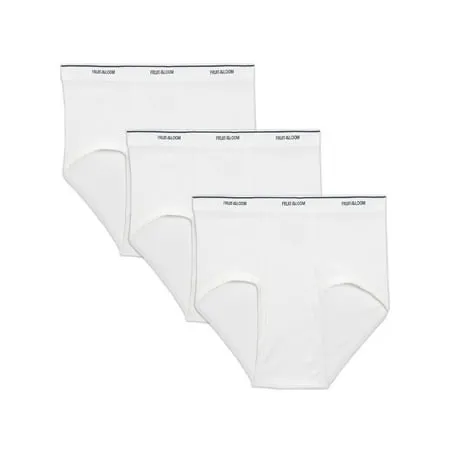 Fruit of The Loom Men's White Briefs (3 Pack) - Large