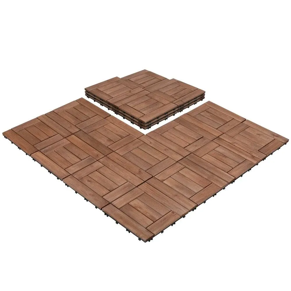 Yaheetech 27pcs Wood Flooring Tiles for Patio