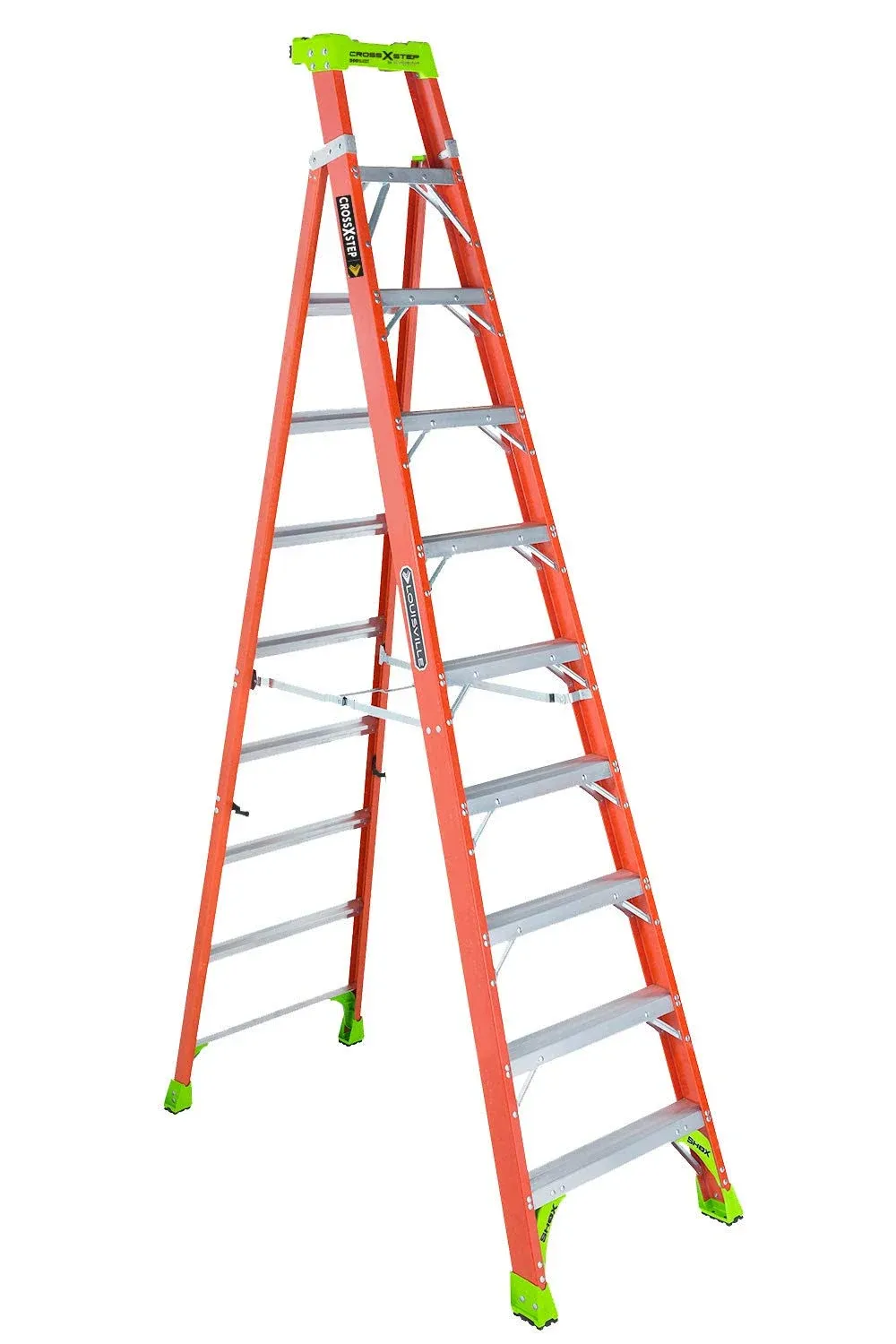 Louisville Ladder FXS1510 10 ft. Fiberglass Cross-Step Ladder Type iA 300 lbs Load Capacity