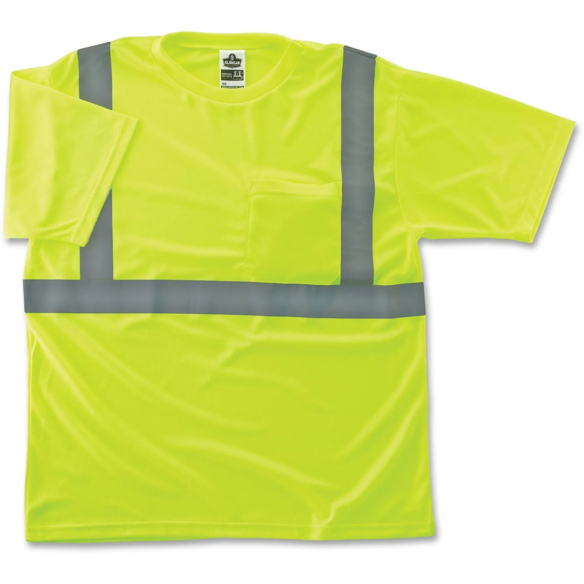 Ergodyne mens High Visibility Reflective Safety T-Shirt, Lime, Silver, X-Large US