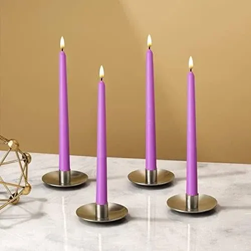 Nonno & ZGF 10 Pack Purple Flameless 11'' Wax Coverd Taper Candles with 2 Remote ...